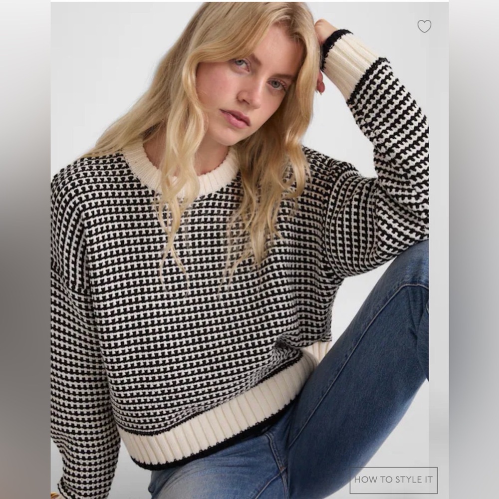 MADEWELL S/ M Textured-Stitch Crewneck Sweater in 100% Cotton NY459